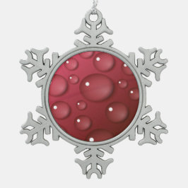 Red Water Drop Patroon Tin Sneeuwvlok Ornament