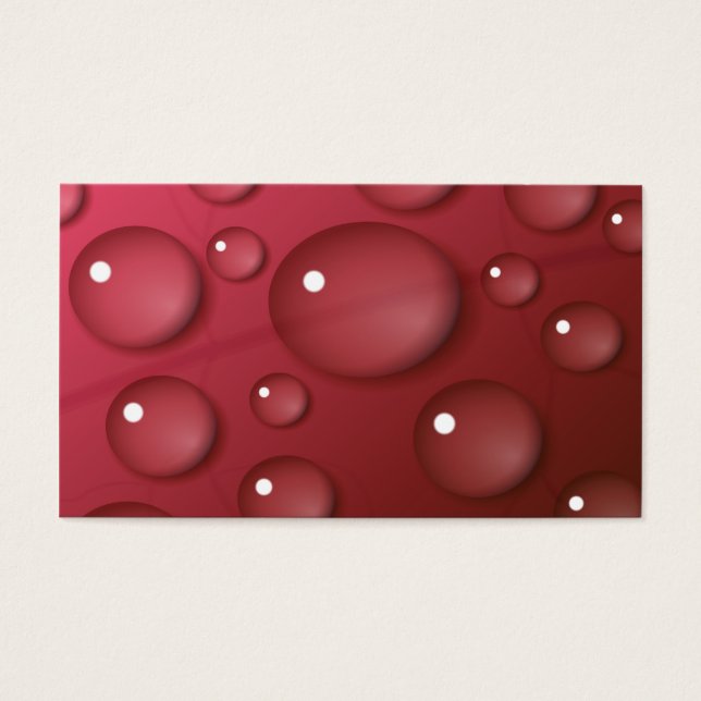 Red Water Drop Patroon Visitekaartjes (Voorkant)