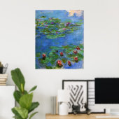 Red Water Lilies, Claude Monet Poster (Thuiskantoor)