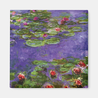 Red Water Lilies van Claude Monet Magneet