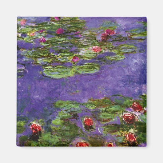 Red Water Lilies van Claude Monet Magneet (Voorkant)