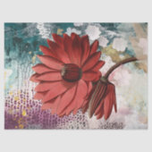 Red Water Lily Boho Artsy Ephemera Journal Collage Tissuepapier (Voorkant)