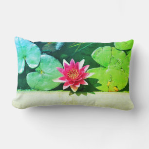 Red Water Lily Green Planten Cushion Sierkussen Kussen