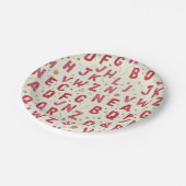 Red Watercolor Alphabet Papieren Bordje (Gekanteld)