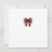 Red Watercolor Christmas Bow Kaart (Achterkant)