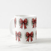 Red Watercolor Christmas Bow Koffiemok (Voorkant links)