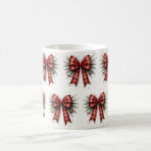 Red Watercolor Christmas Bow Koffiemok (Center)