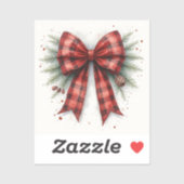 Red Watercolor Christmas Bow Sticker (Vel)