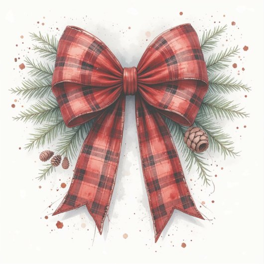 Red Watercolor Christmas Bow Sticker (Voorkant)