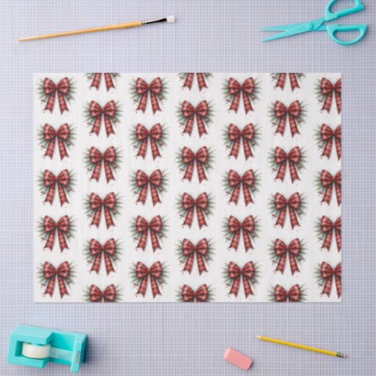 Red Watercolor Christmas Bow Tissuepapier (Craft)