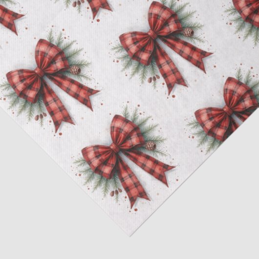 Red Watercolor Christmas Bow Tissuepapier (Detail)