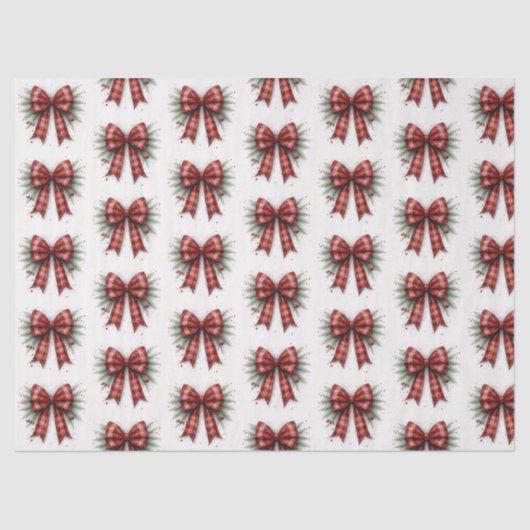 Red Watercolor Christmas Bow Tissuepapier (Voorkant)