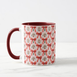Red Watercolor Christmas Bows Holiday Mug Gift Mok