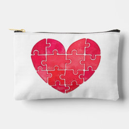 Red watercolor heart composed of separate bits etui