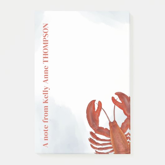 Red Watercolor Lobster Personalized  Post-it® Notes (Voorkant)