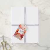 Red Watercolor Poppies in a Field Thank You Cadeaulabel (Met Touw)