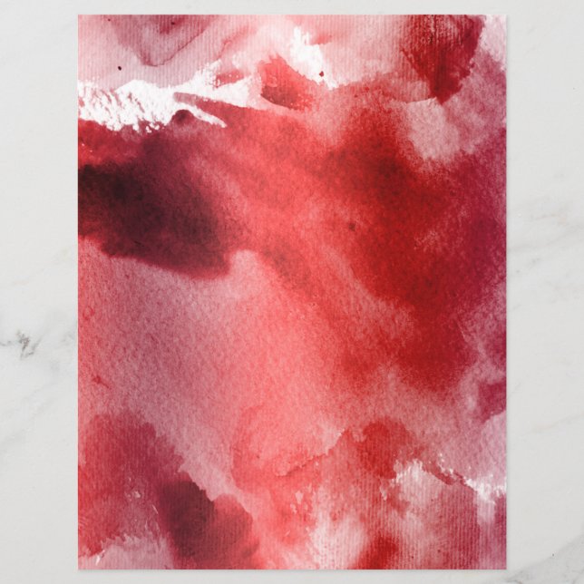 Red watercolor stains soft pastel scrapbook paper (Voorkant)