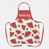 Red watercolor watermelon custom name schort (Voorkant)