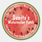 Red Watermelon Business Produceert drie inch Ronde Sticker (Voorkant)