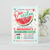 Red Watermelon eerste verjaardagsfeestje Kaart (Staand voorkant)