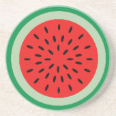Red Watermelon Slice Art Deco Style Sandstone Zandsteen Onderzetter (Voorkant)