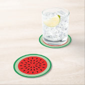 Red Watermelon Slice Black Seeds Summer Party Ronde Kartonnen Onderzetter (Insitu)
