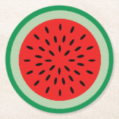 Red Watermelon Slice Black Seeds Summer Party Ronde Kartonnen Onderzetter (Voorkant)