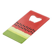 Red Watermelon Slice Creditcard Fles Open Creditkaart Flessenopener (Achterkant Gekanteld)