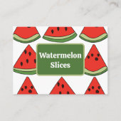 Red Watermelon Slice Fruit Visitekaartje (Voorkant)