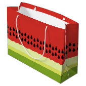 Red Watermelon Slice Gift-tas Large Cadeautasje (Achterkant Gekanteld)