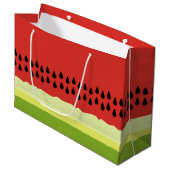 Red Watermelon Slice Gift-tas Large Cadeautasje (Voorkant Gekanteld)