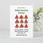Red Watermelon Slices Tropical Summer Party Kaart (Staand voorkant)