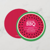 Red Watermelon Summer BBQ Uitnodiging (Voorkant / Achterkant)
