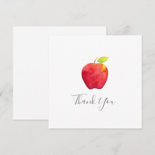 Red Waterverf Apple Hartelijk dank Bedankkaart (Voorkant / Achterkant)