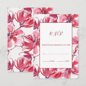 Red Waterverf Blossom RSVP Kaartje (Voorkant / Achterkant)