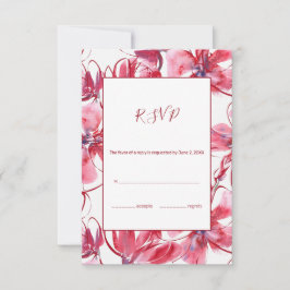 Red Waterverf Blossom RSVP Kaartje