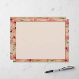 Red Waterverf Daisy Field  Briefhoofd