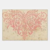 Red Waterverf Daisy Field  Inpakpapier Vel (Voorkant 2)