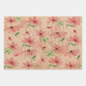 Red Waterverf Daisy Field  Inpakpapier Vel (Voorkant)