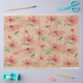 Red Waterverf Daisy Field  Tissuepapier (Craft)