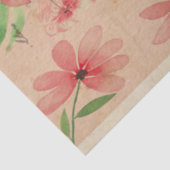 Red Waterverf Daisy Field  Tissuepapier (Detail)