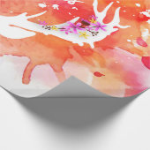 Red Waterverf Deer Merry kerst Cadeaupapier (Hoek)