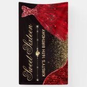 Red Waterverf Dress & Red wave Edge Sweet 16 Spandoek (Verticaal)