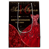 Red Waterverf Dress Sweet 16 verjaardag Medium Cadeauzakje (Achterkant)