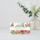 Red Waterverf Floral & Greenery Professional Visitekaartje (Staand voorkant)