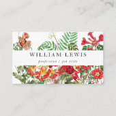 Red Waterverf Floral & Greenery Professional Visitekaartje (Voorkant)