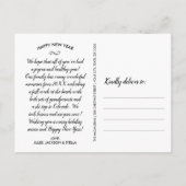 Red Waterverf Floral Merry kerstfoto Briefkaart (Achterkant)