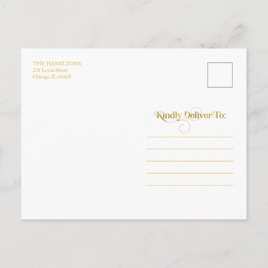 Red Waterverf Floral Merry kerstfoto Briefkaart (Achterkant)