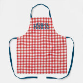 Red Waterverf Gingham Persoonlijk Schort (Voorkant)