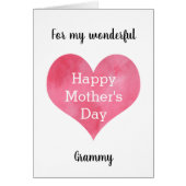 Red Waterverf Heart Happy Moederdag (Voorkant)